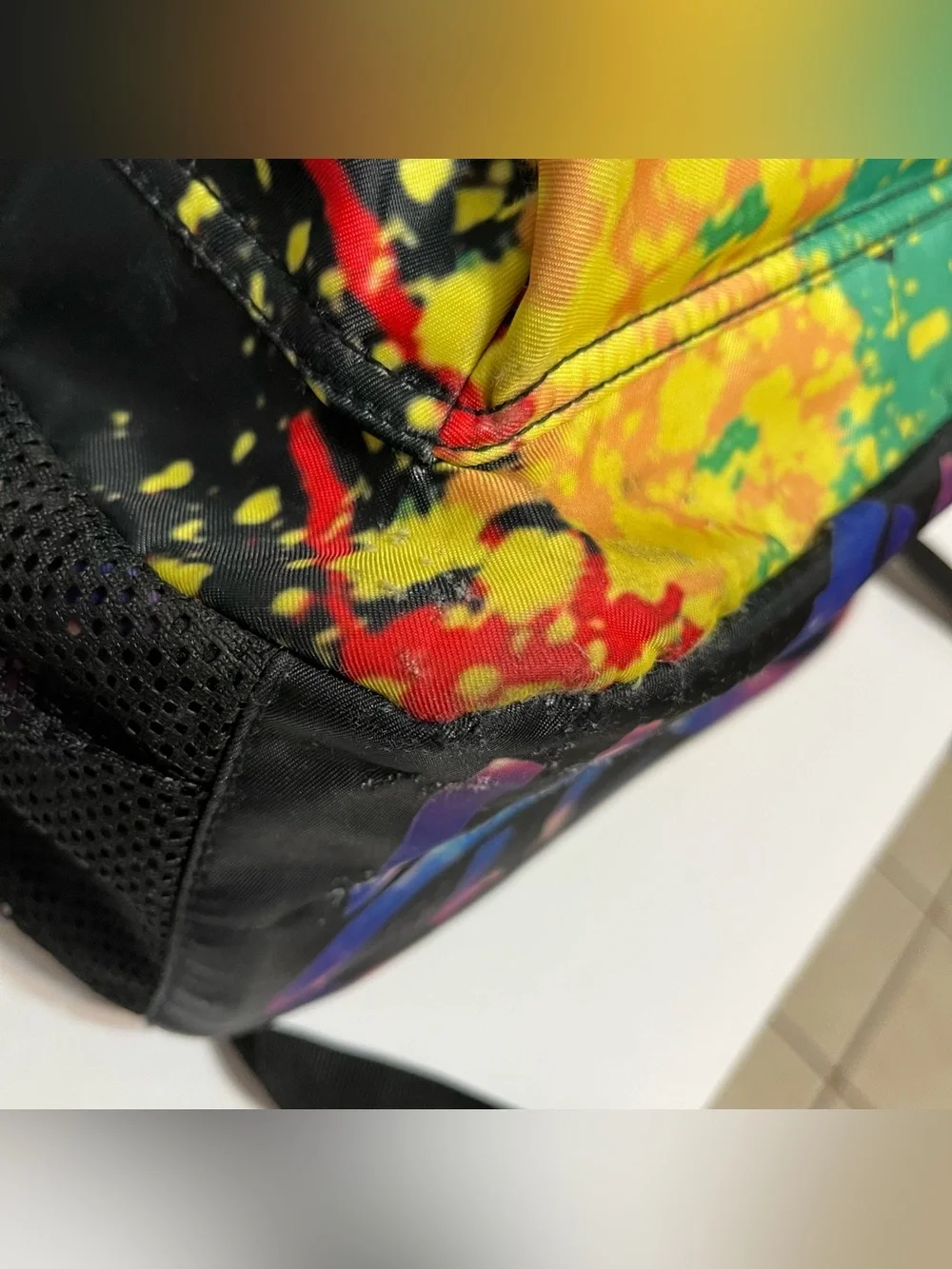 Infinite STS Graphic Black Backpack with Neon Paint-Splash